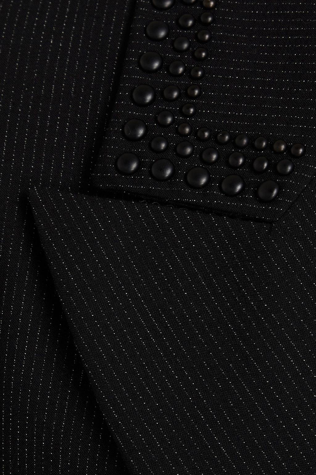 PIAZZA SEMPIONE Double-breasted studded striped crepe blazer