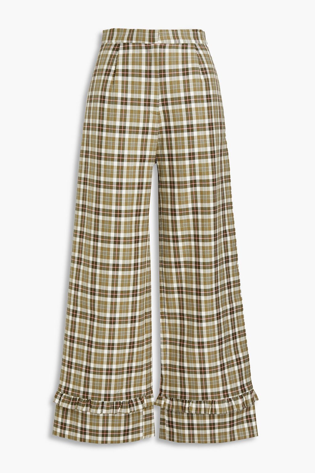 Marshall checked cotton wide-leg pants 