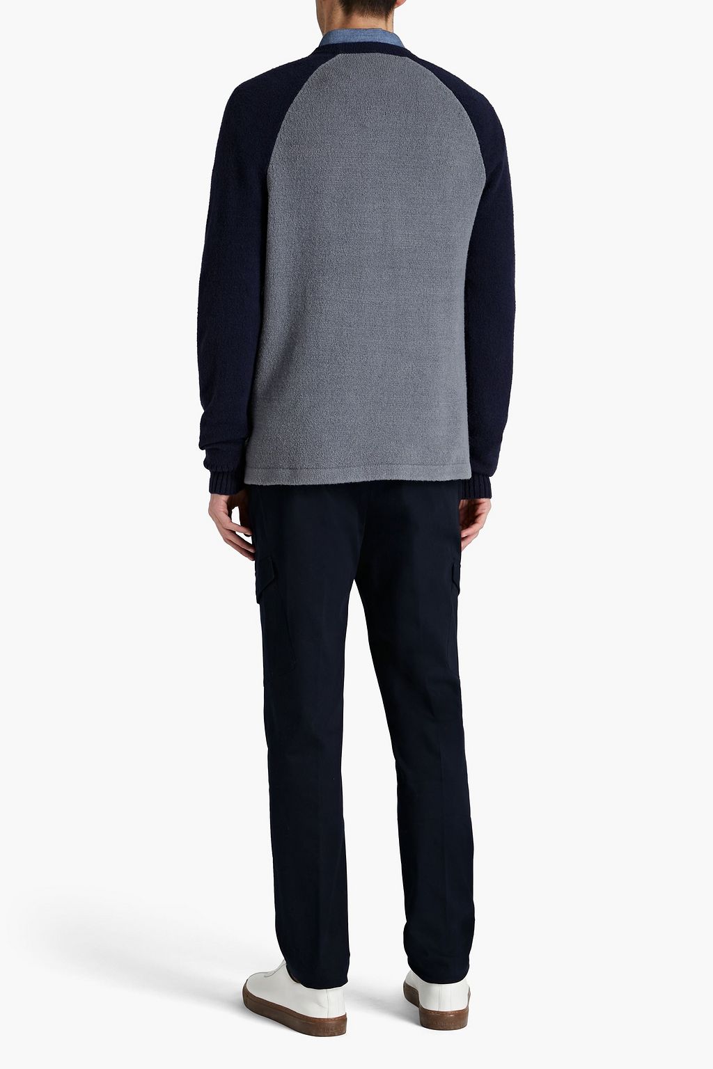 JAMES PERSE Brushed two-tone cotton-blend sweater