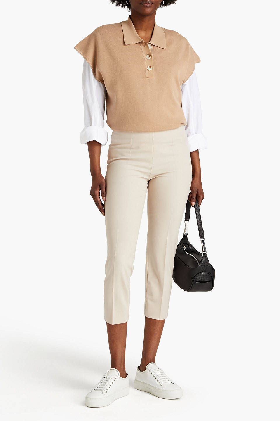 Piazza Sempione Cropped Wool-blend Slim-leg Trousers In Neutrals