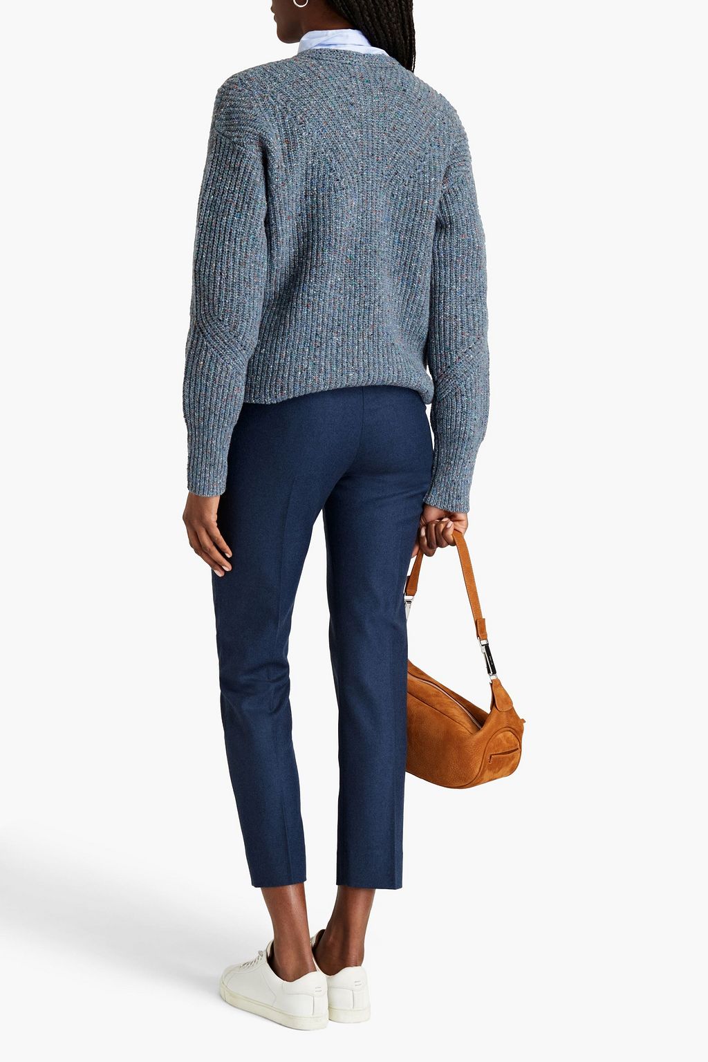 PIAZZA SEMPIONE Wool-blend flannel slim-leg pants
