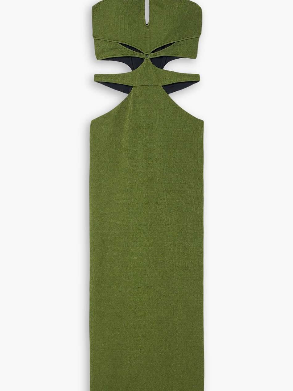asterisk cutout stretch-knit maxi dress
