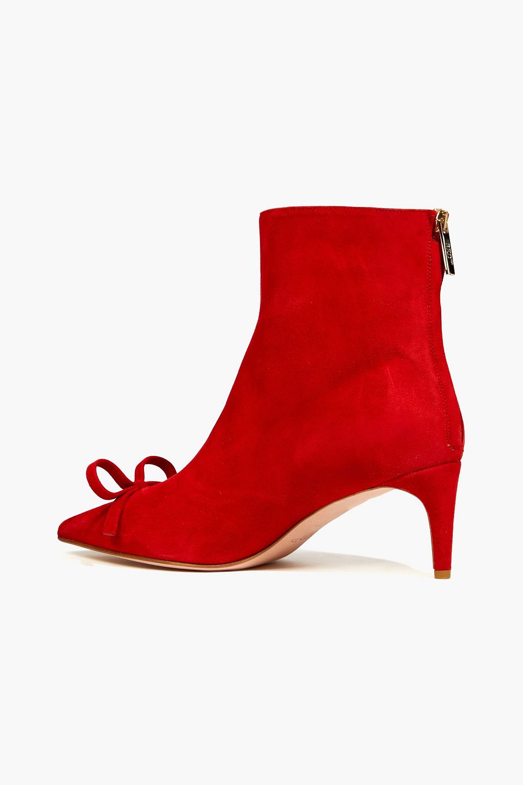 RED(V) Bow-embellished suede ankle boots