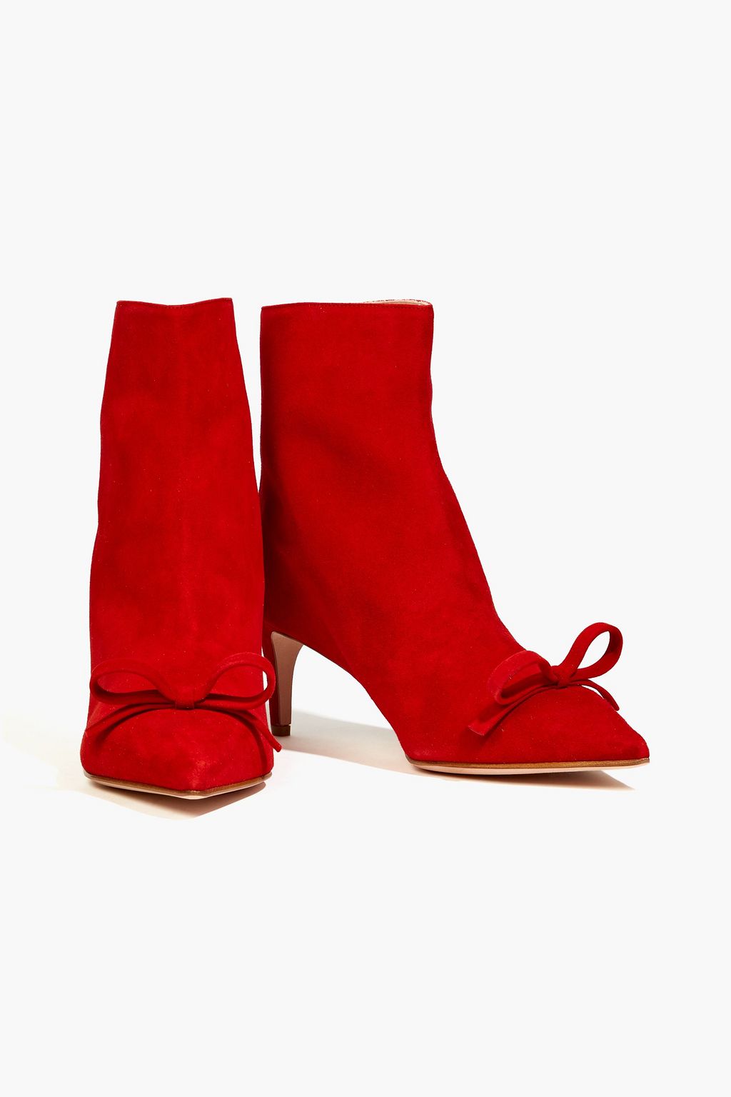 RED(V) Bow-embellished suede ankle boots