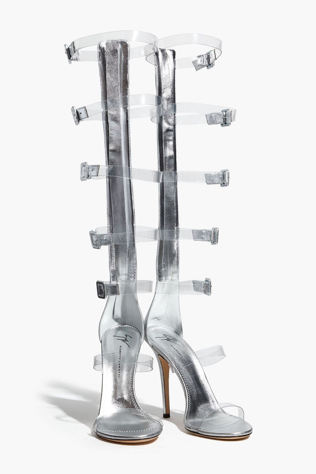GIUSEPPE ZANOTTI Alien 115 metallic leather and PVC sandals