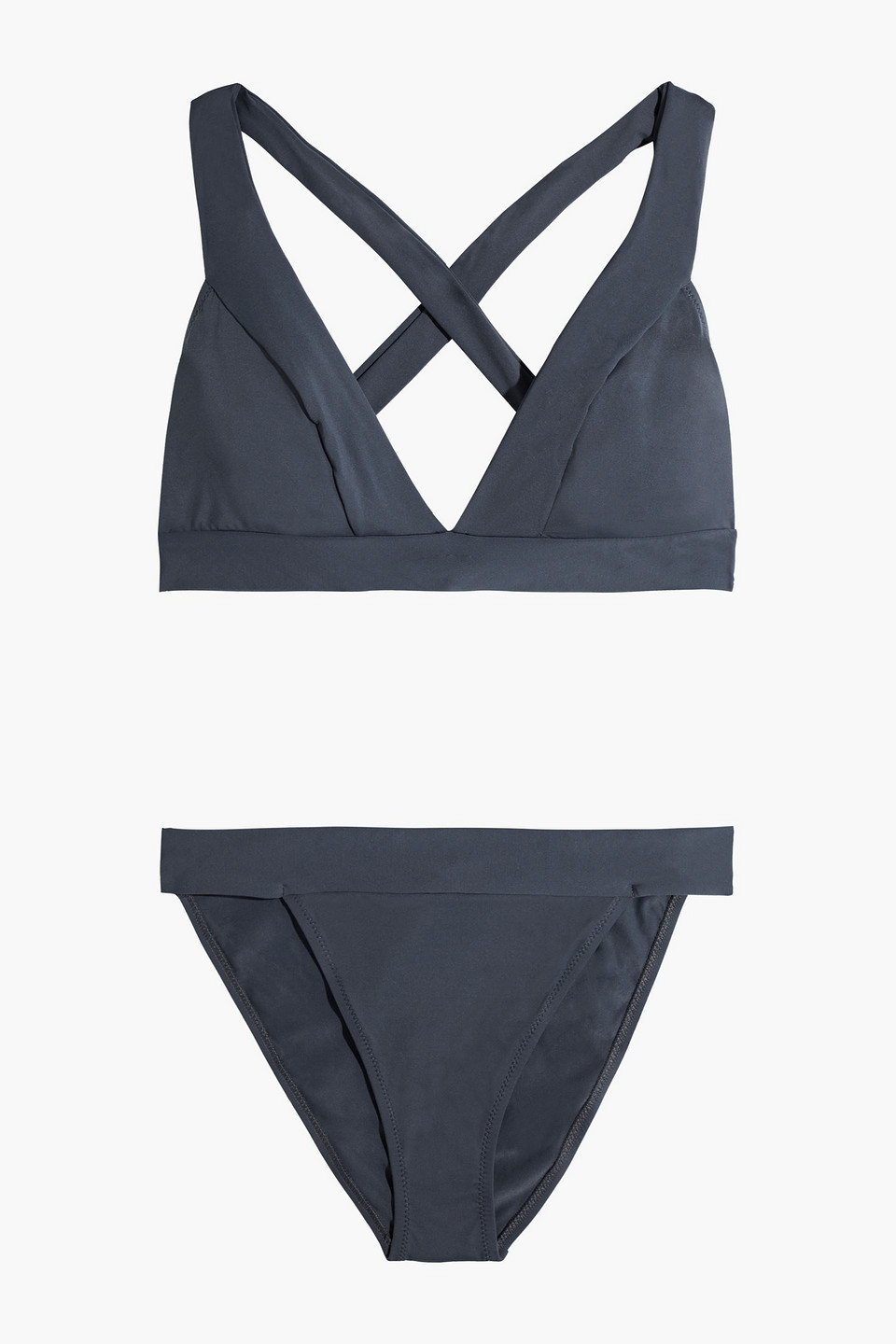 Iris & Ink Annabelle Triangle Bikini In Dark Grey