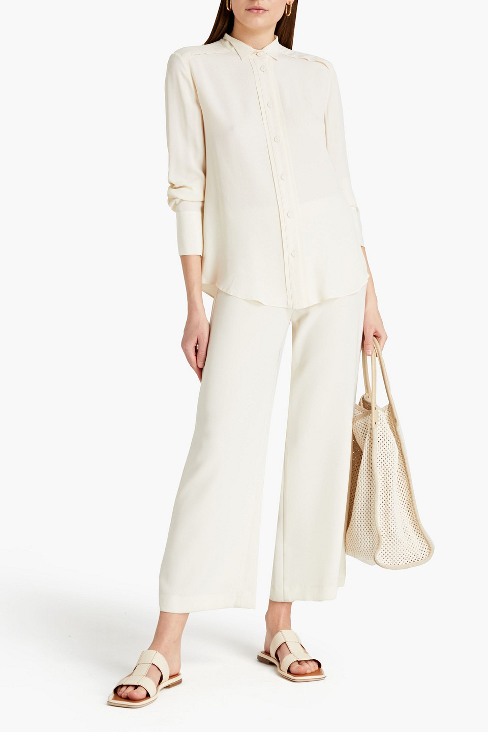 Piazza Sempione Crepe De Chine Shirt In White