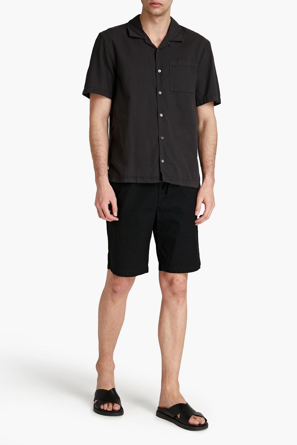 JAMES PERSE Embroidered cotton-voile shirt