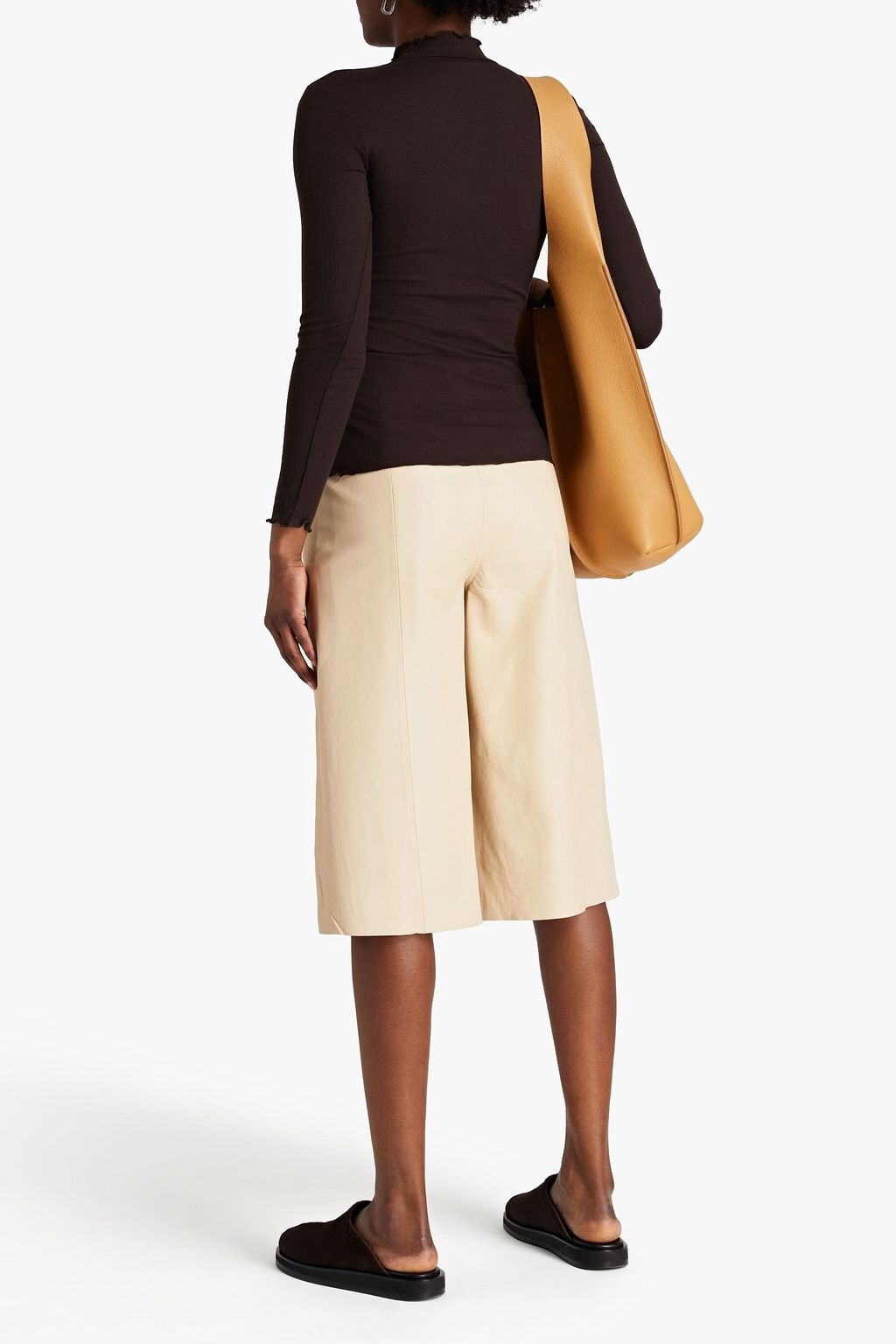 SAMSØE Φ SAMSØE Nelli ruffle-trimmed ribbed-knit sweater