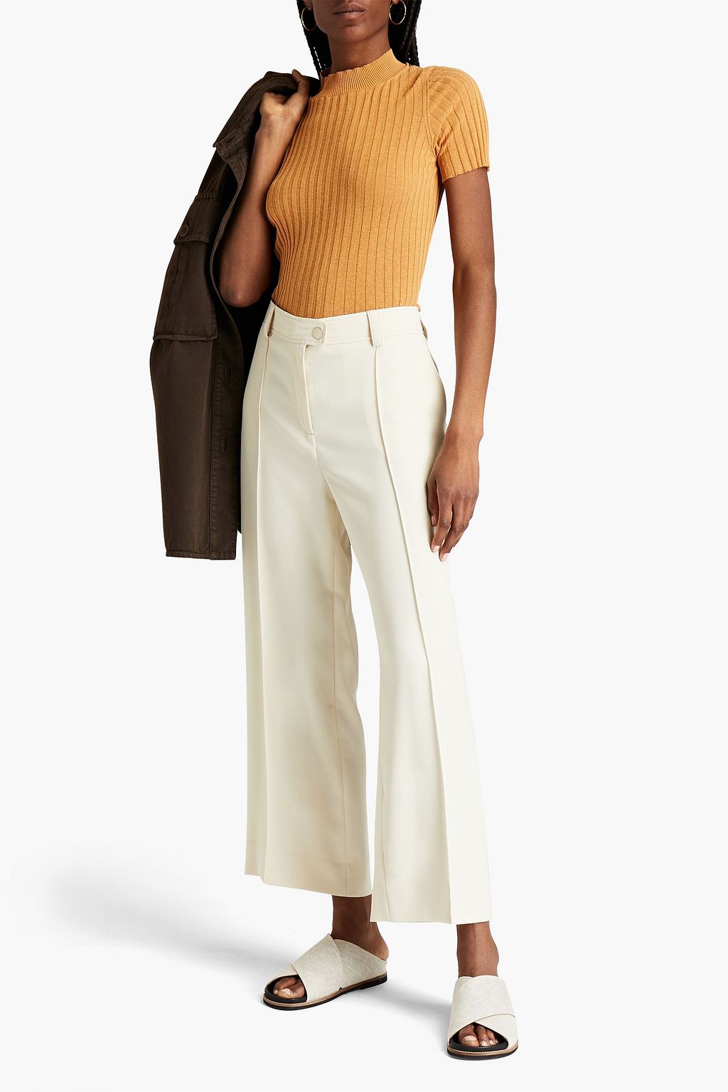 SEE BY CHLOÉ Cropped crepe straight-leg pants