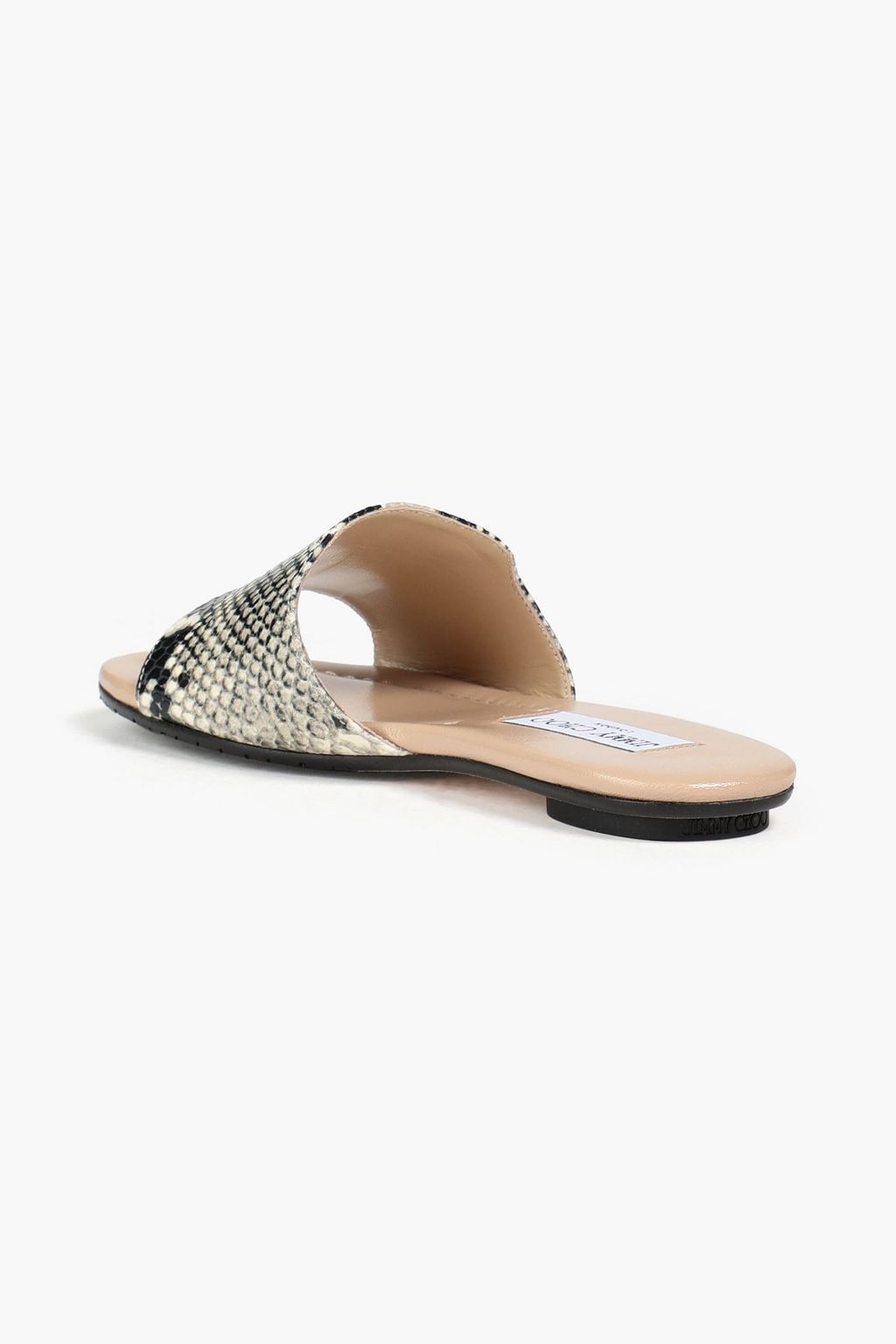 JIMMY CHOO Nanda Pantoletten aus Leder mit Schlangeneffekt