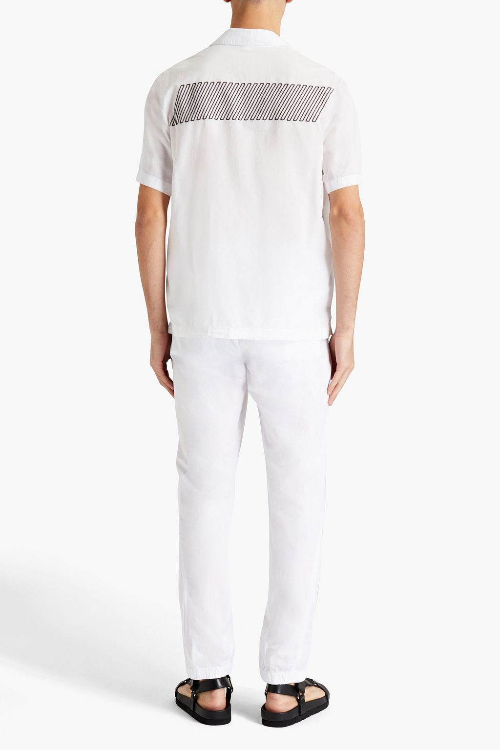 JAMES PERSE Embroidered cotton-voile shirt