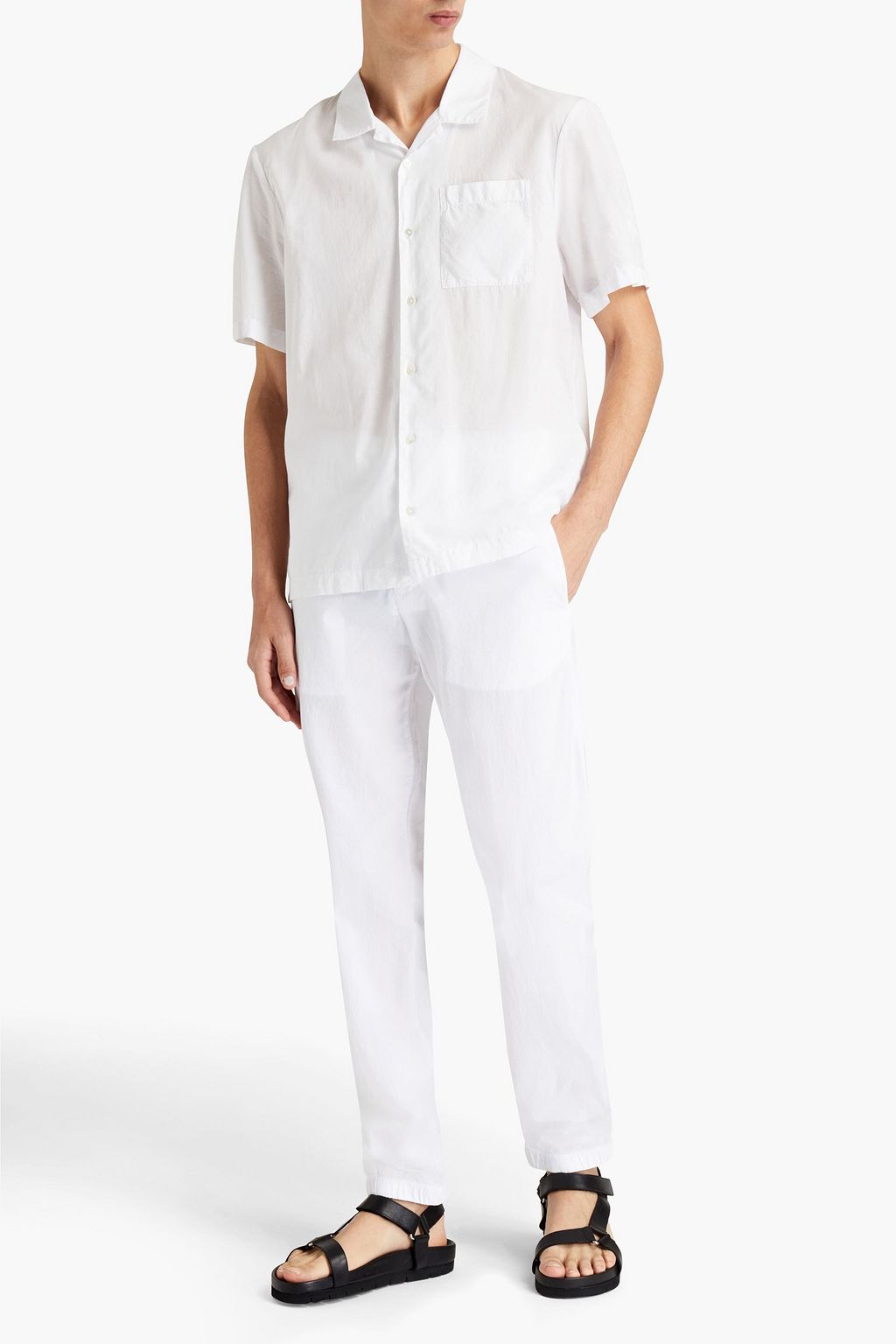 JAMES PERSE Embroidered cotton-voile shirt