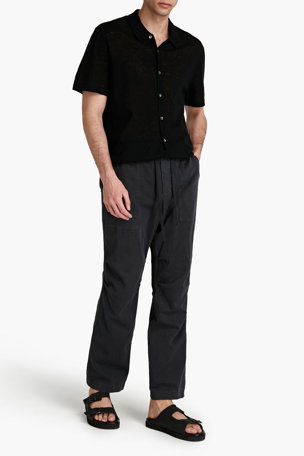 JAMES PERSE Slub stretch-cotton twill pants