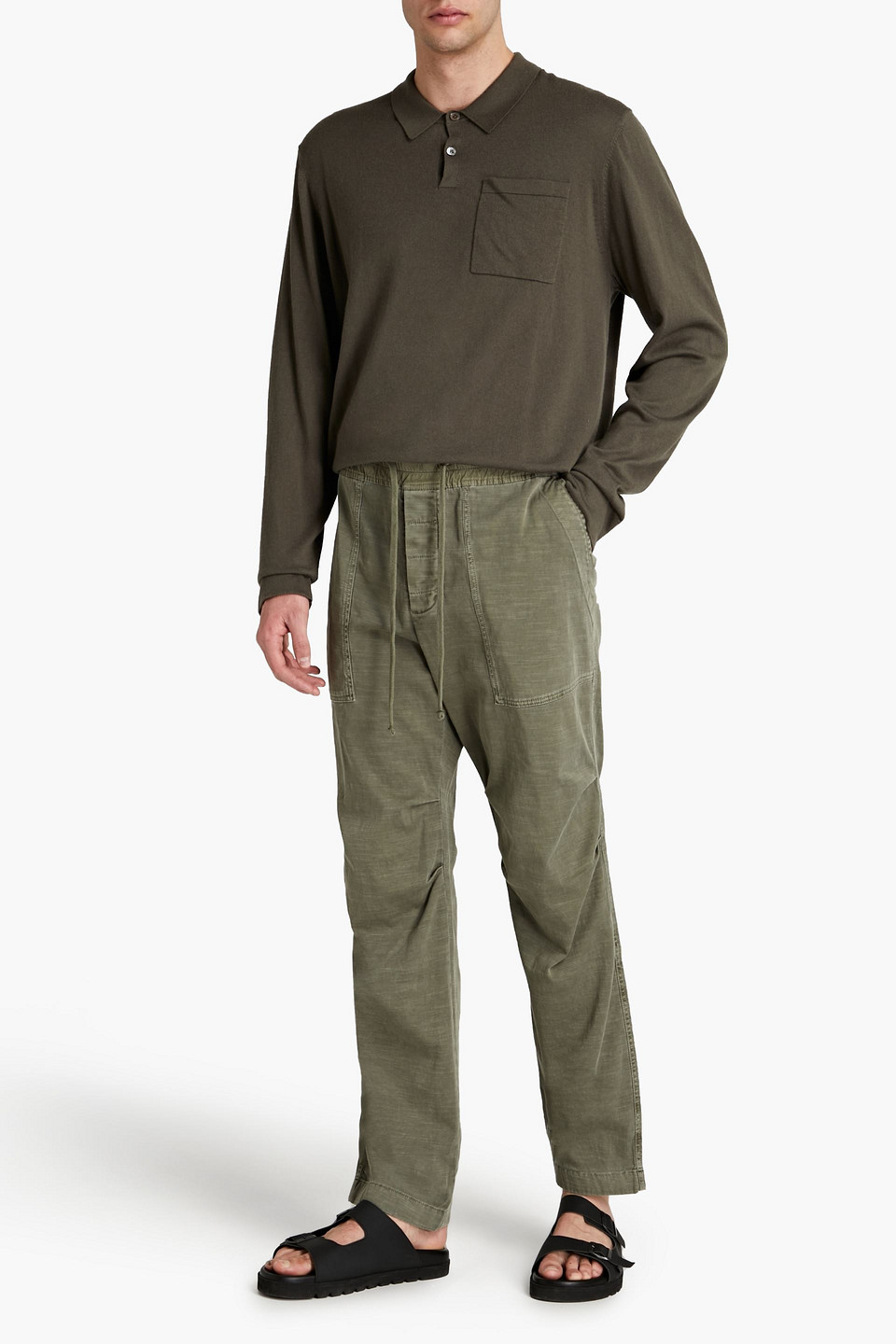 James Perse Man Slub Stretch-cotton Twill Trousers