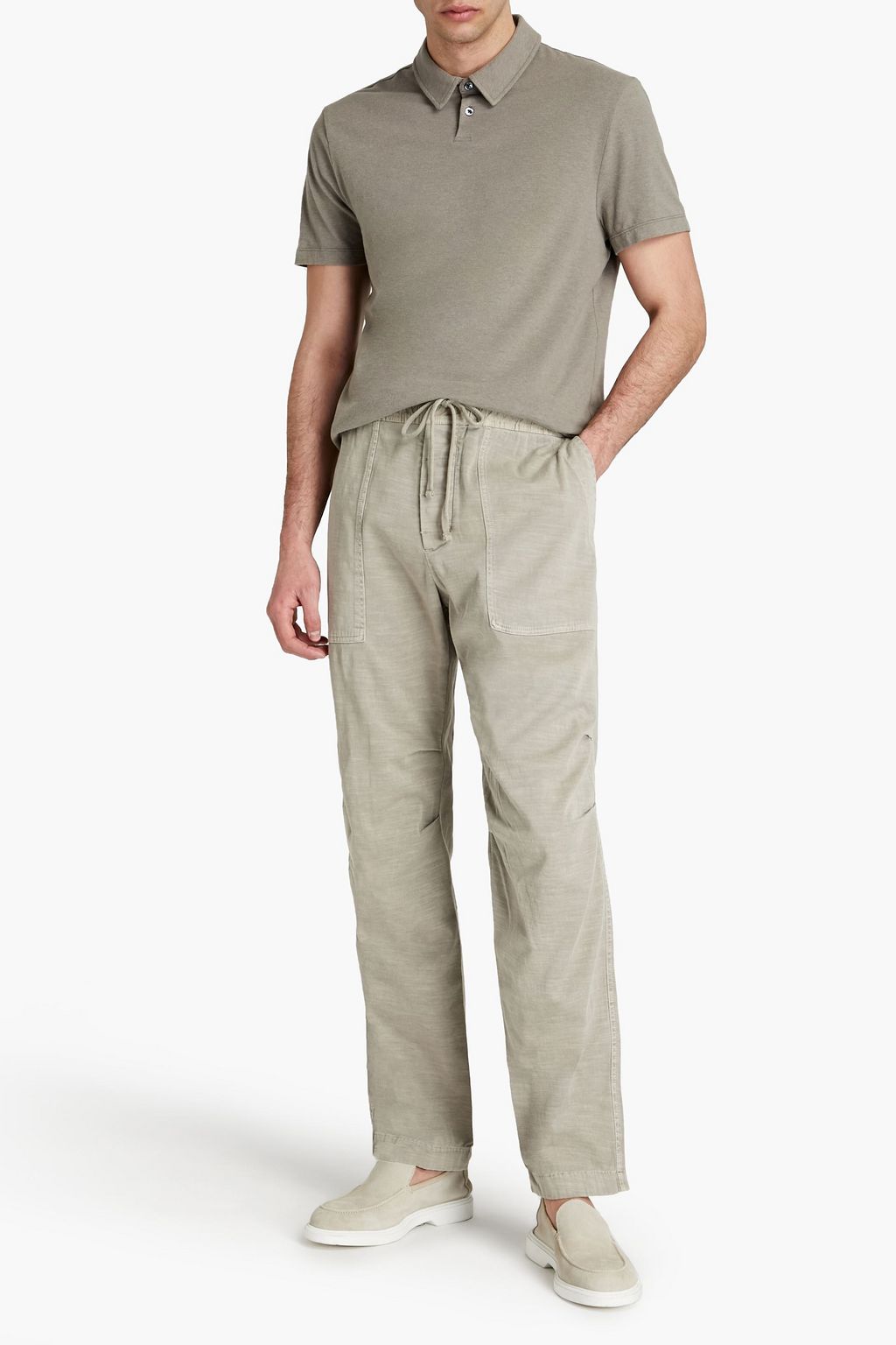 JAMES PERSE Slub stretch-cotton twill pants
