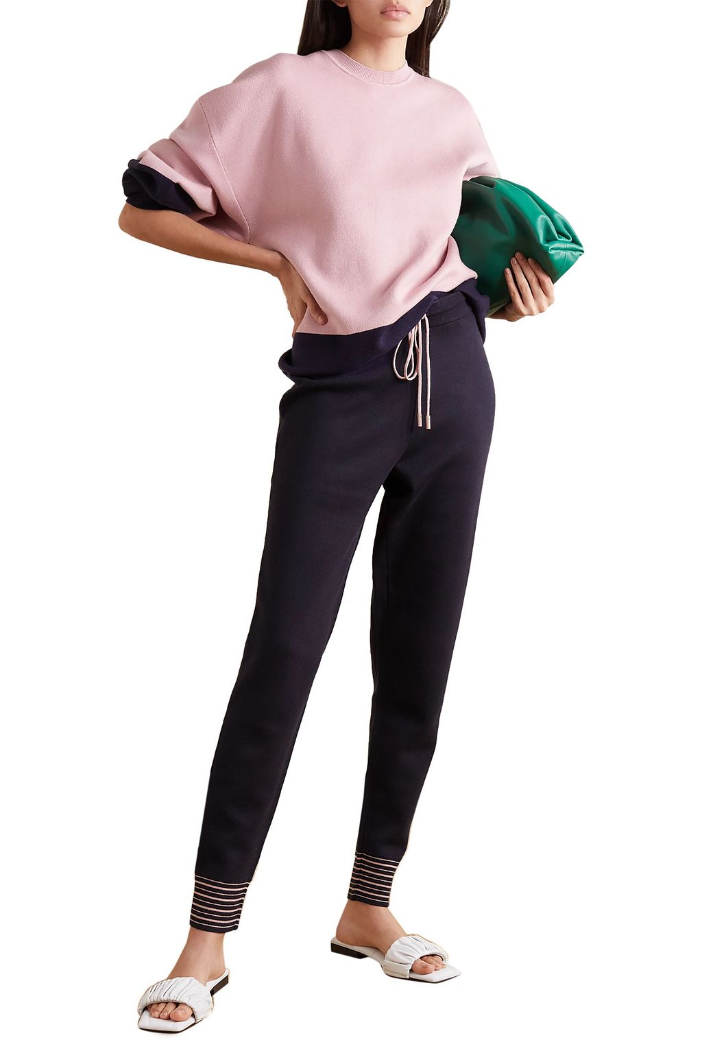 ROKSANDA Ponzo striped knitted track pants