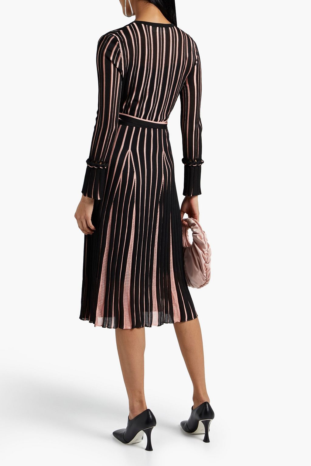 DIANE VON FURSTENBERG Edeline striped knitted wrap dress
