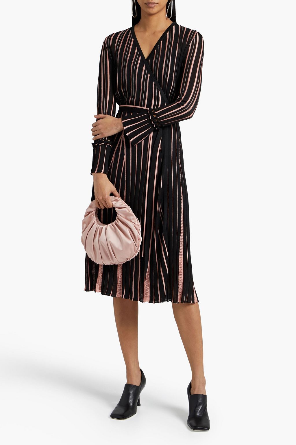DIANE VON FURSTENBERG Edeline striped knitted wrap dress