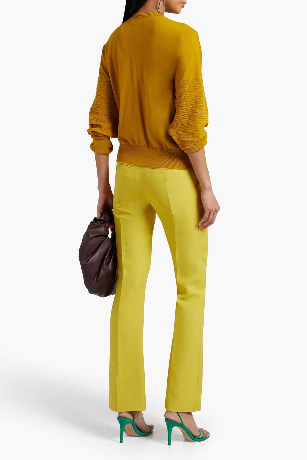 DIANE VON FURSTENBERG Grace oversized mesh-paneled knitted cardigan