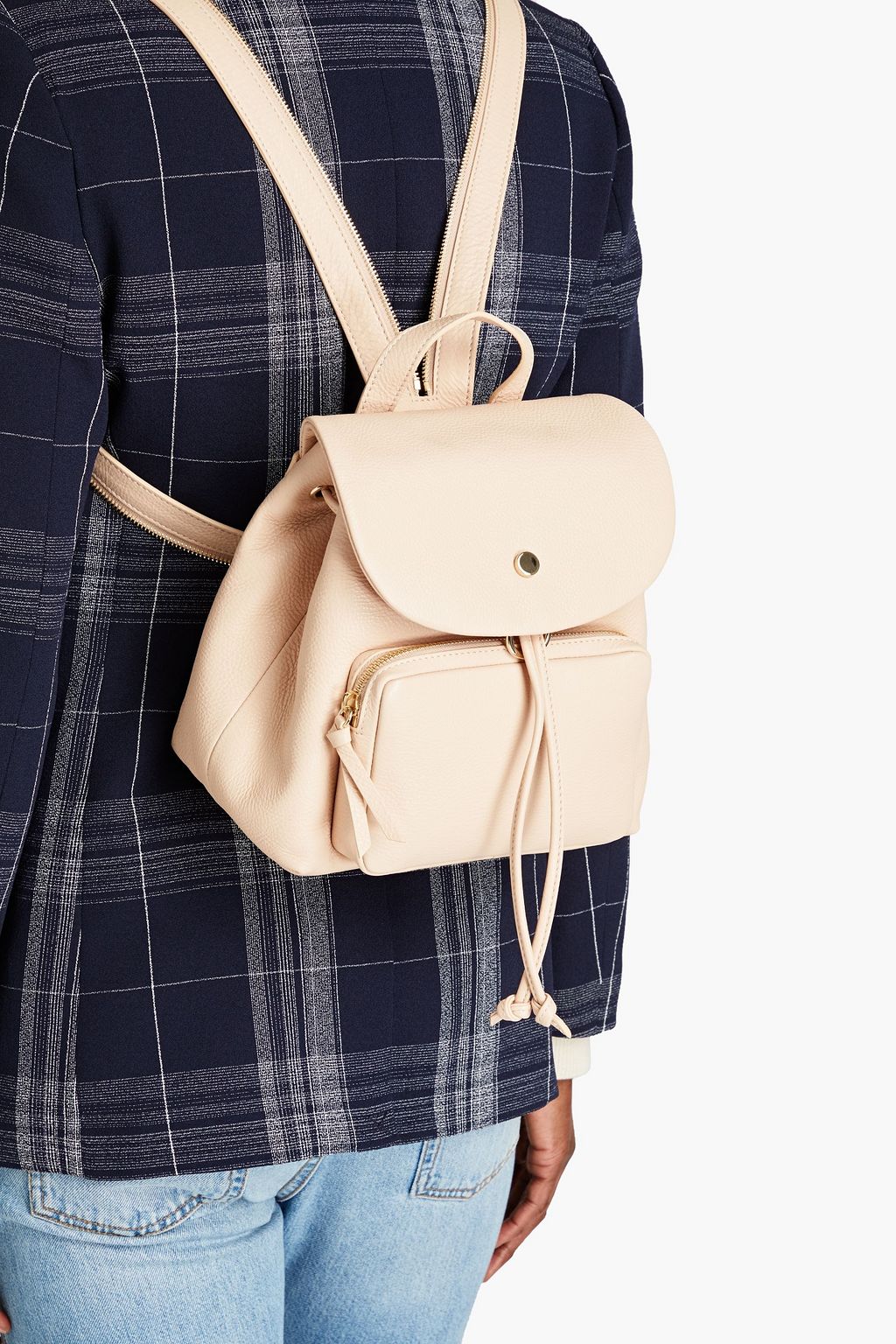 Blush Suki pebbled-leather backpack 