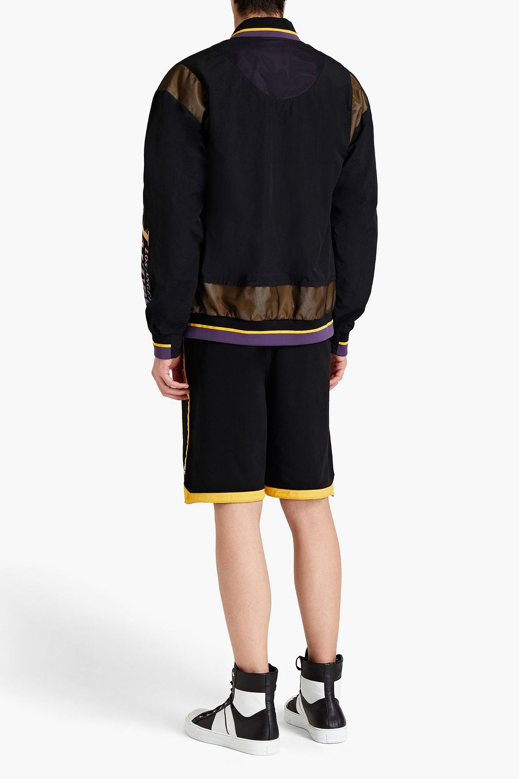 MARCELO BURLON X NEW ERA Embellished crinkled-shell bomber jacket