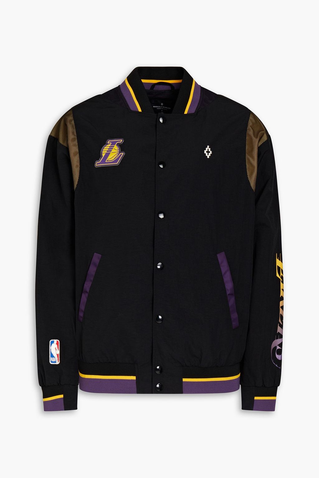 MARCELO BURLON X NEW ERA Embellished crinkled-shell bomber jacket