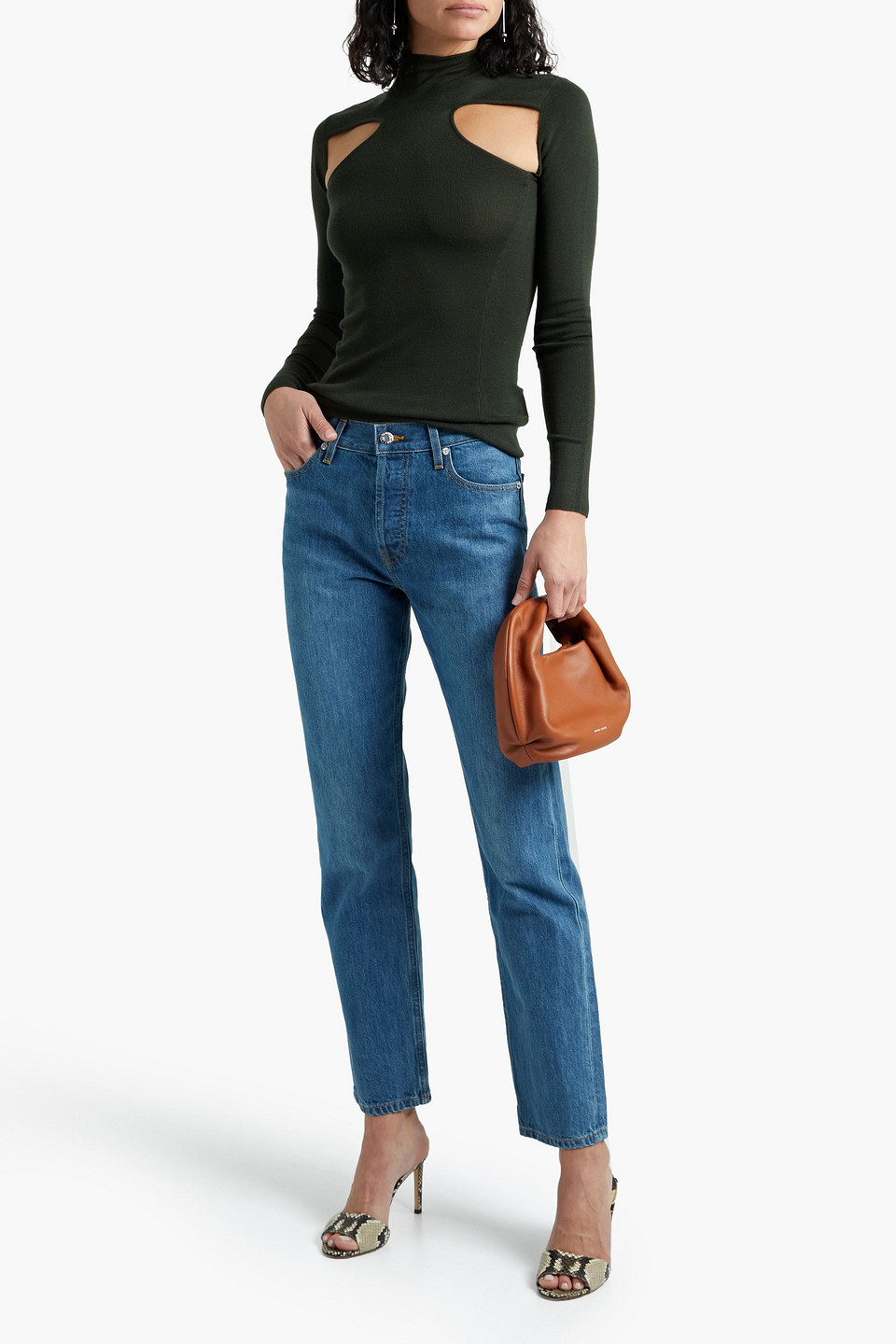 Helmut Lang Classic High-rise Straight-leg Jeans In Mid Denim