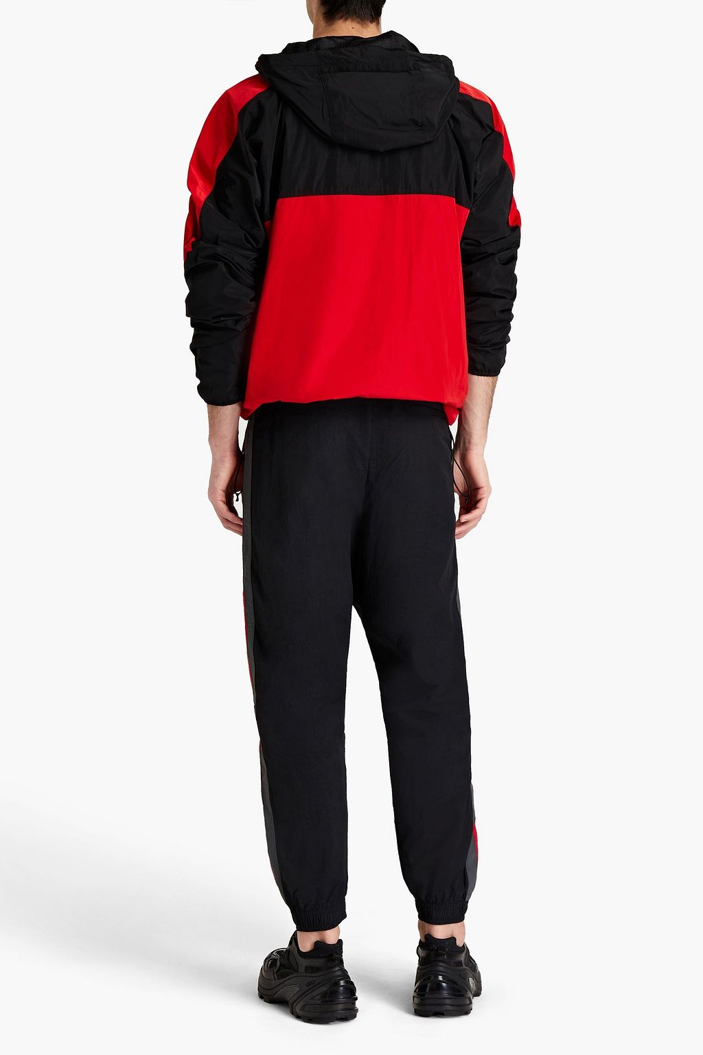 MARCELO BURLON Appliquéd two-tone shell hooded jacket