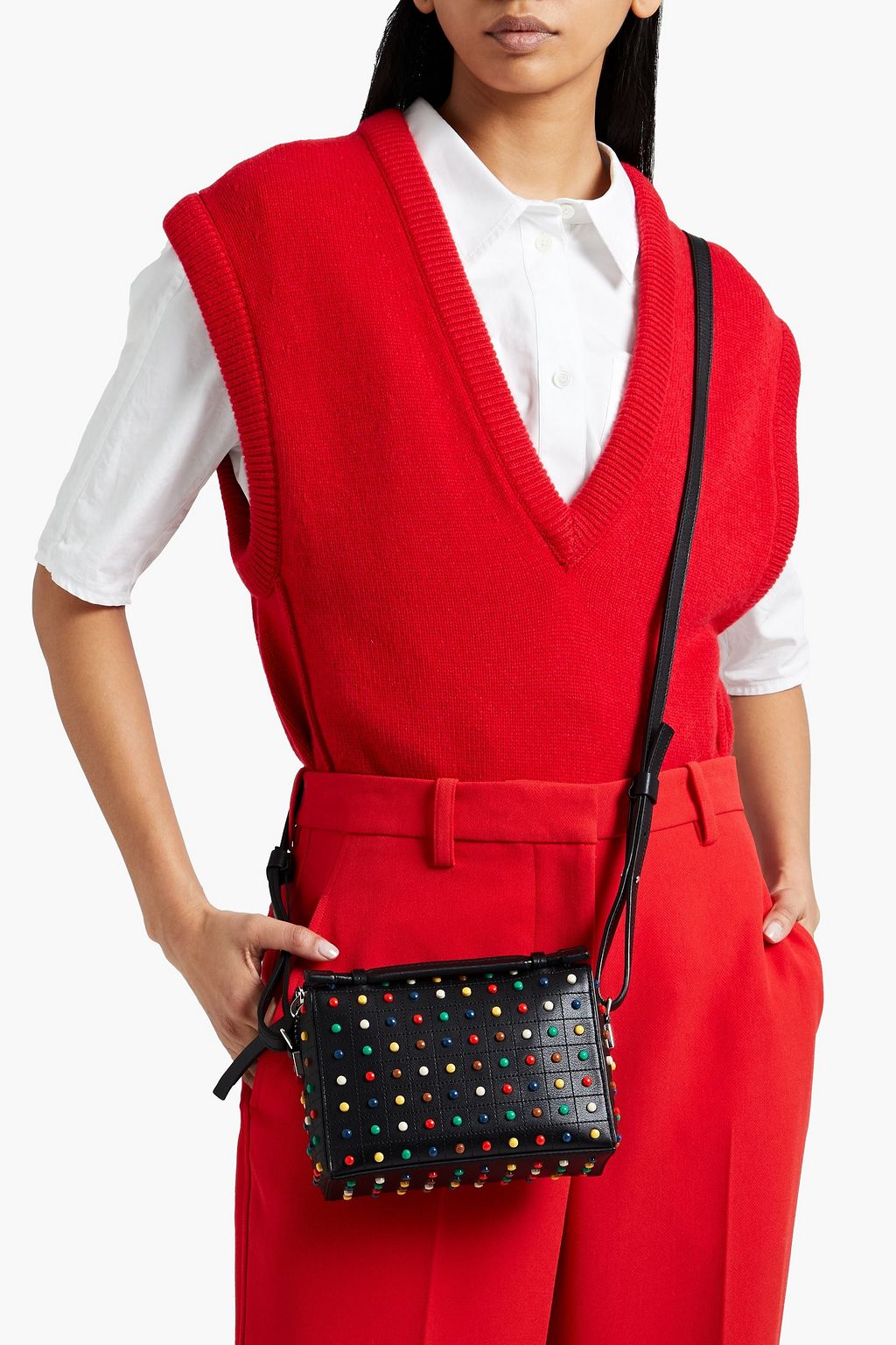 TOD'S Studded leather shoulder bag