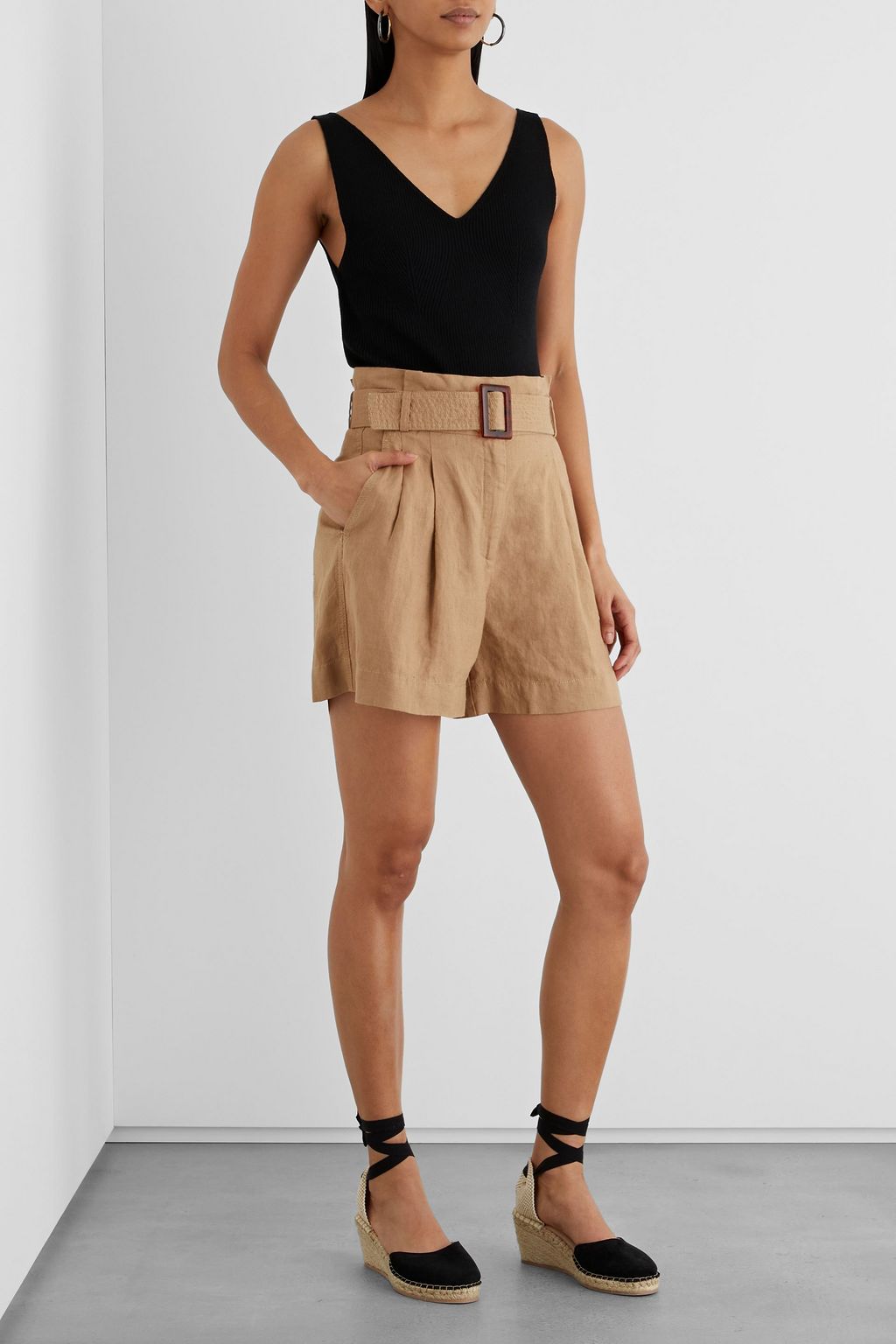 IRIS & INK Adeline suede wedge espadrilles