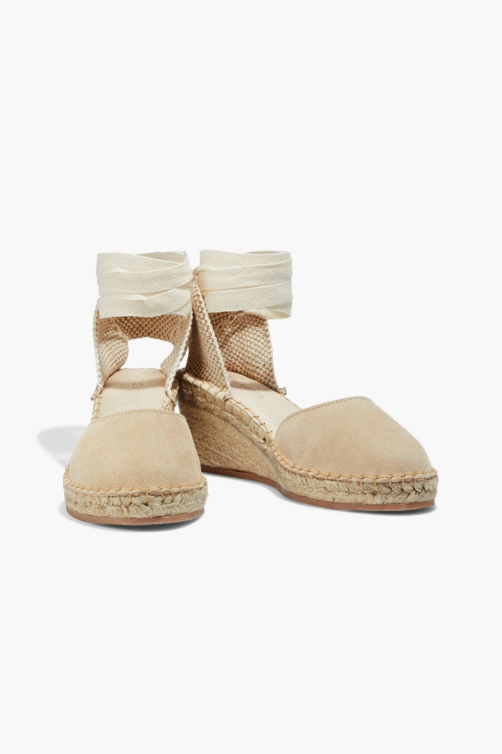 IRIS & INK Adeline suede wedge espadrilles