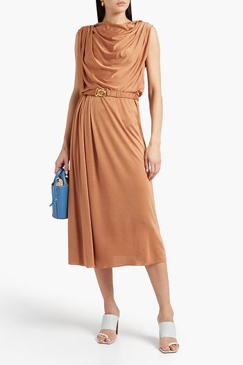 DODO BAR OR Ora belted draped satin-jersey midi dress