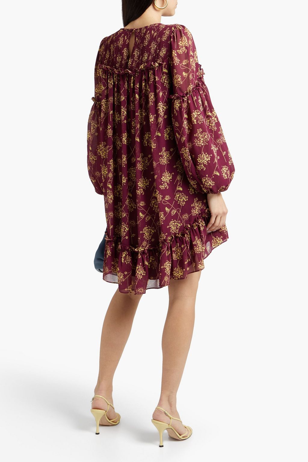 CINQ À SEPT Zola ruffled floral-print georgette mini dress