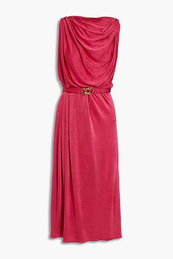 DODO BAR OR Ora belted draped satin-jersey midi dress