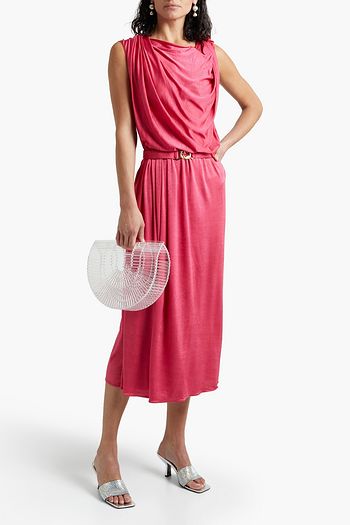 DODO BAR OR Ora belted draped satin-jersey midi dress