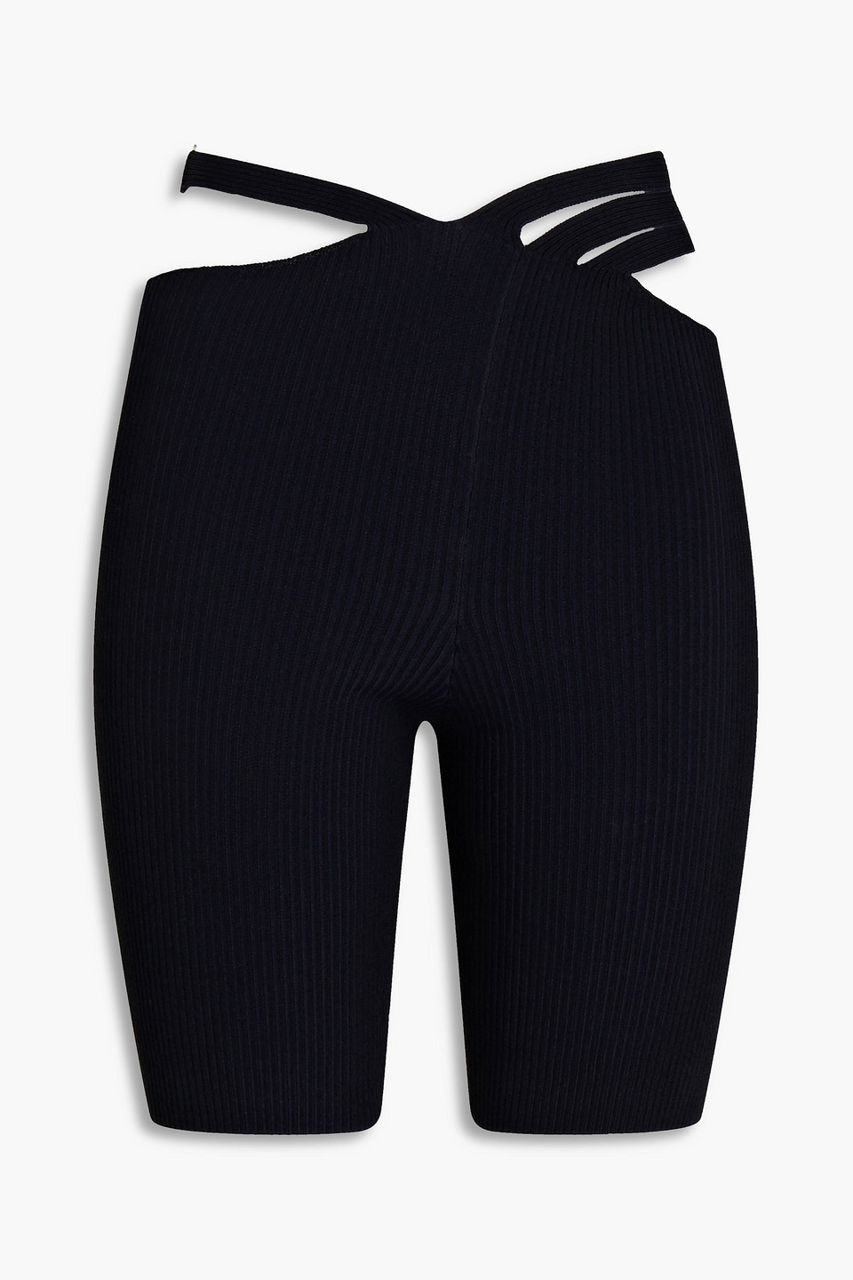 dion lee - cutout ribbed-knit shorts - blue - uk/au 6