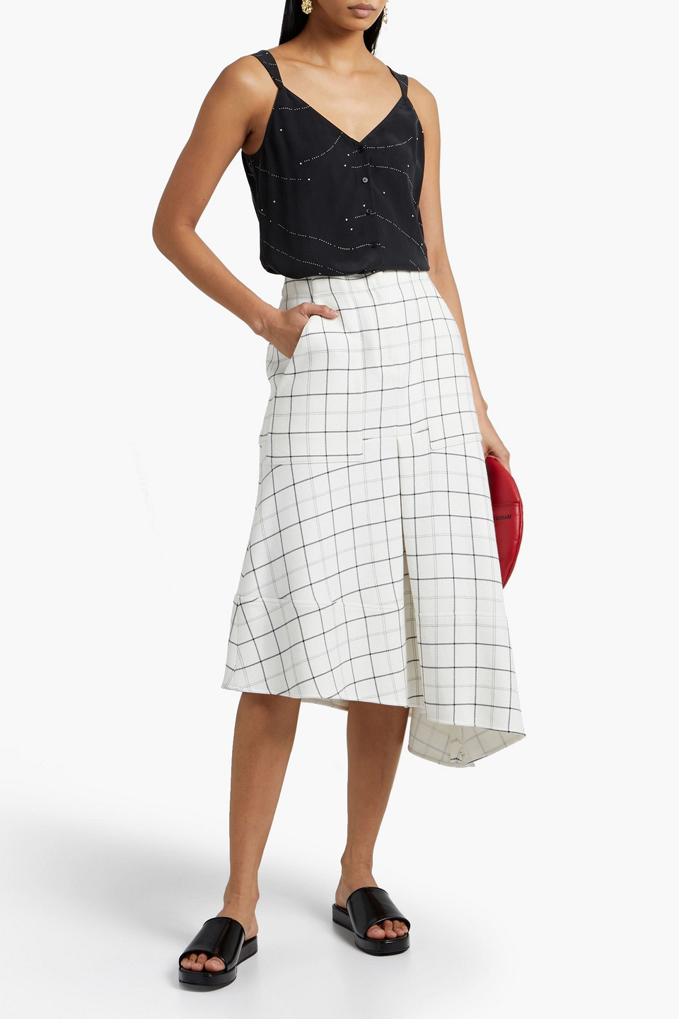 Equipment Fayatta Printed Silk-charmeuse Camisole In Black