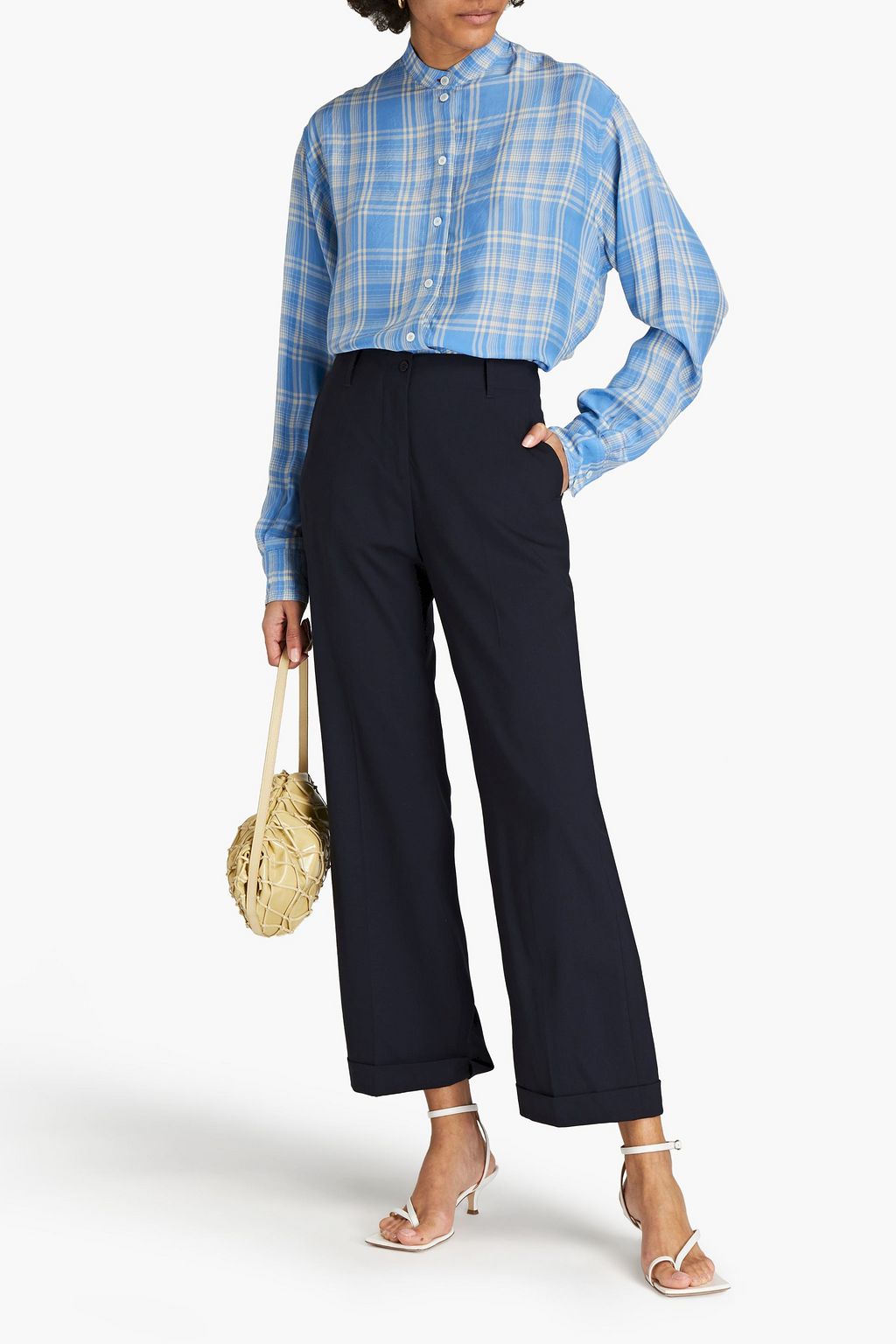 ASPESI Wool-blend crepe straight-leg pants