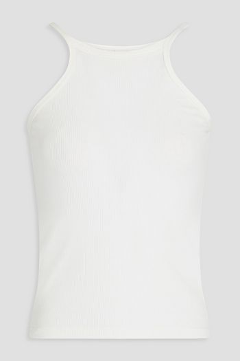 NANUSHKA Lio cutout printed ribbed jersey tank