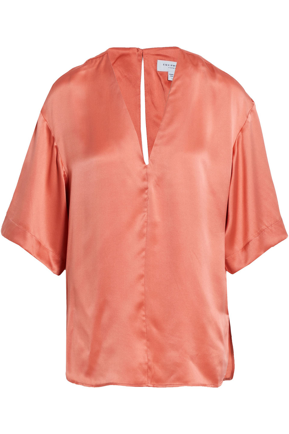 Equipment Akilah Silk-satin Top In Coral