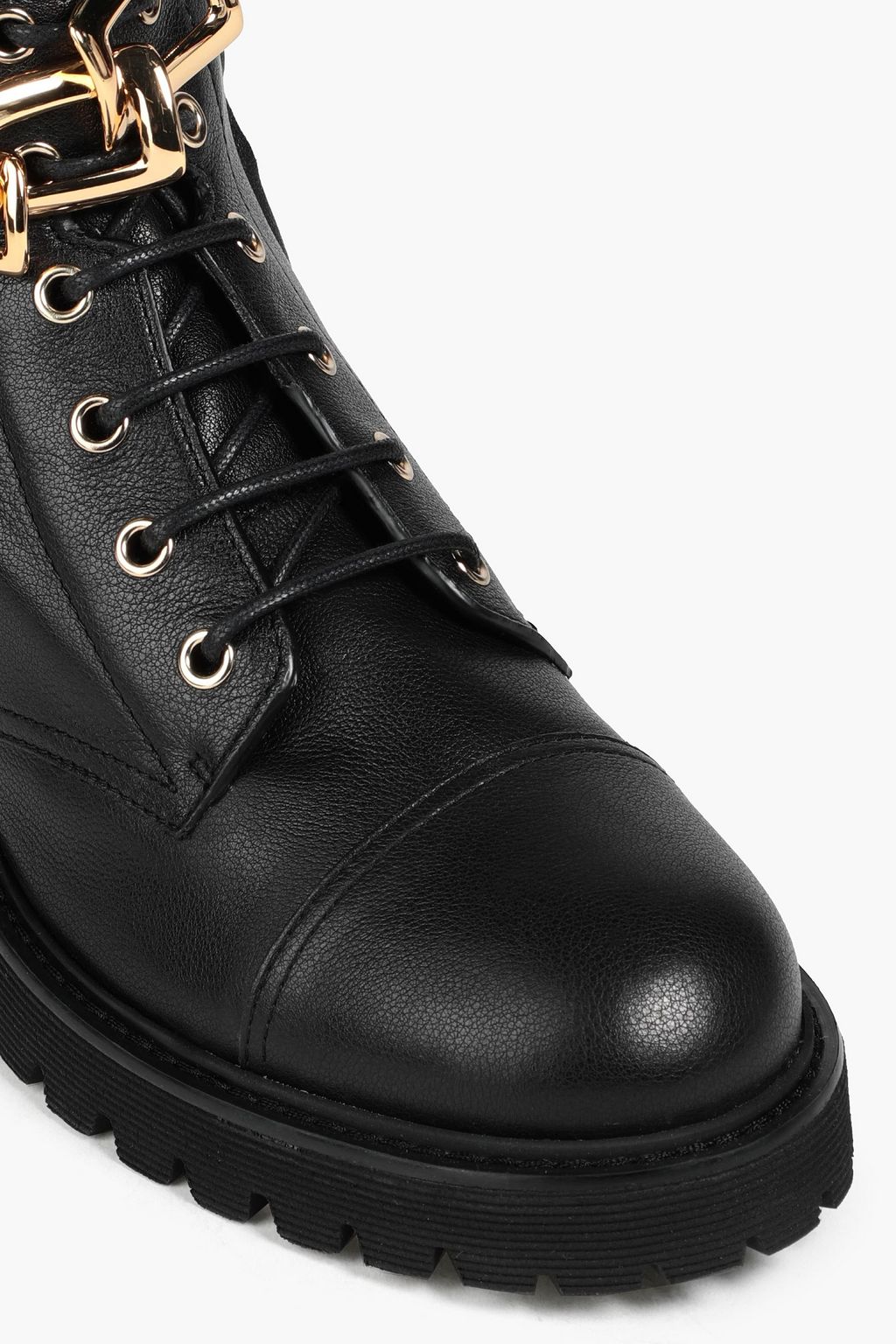 GIUSEPPE ZANOTTI Detroit chain-trimmed leather combat boots
