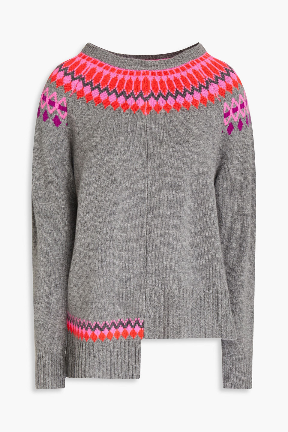 Autumn Cashmere Fair Isle Cashmere Jumper In Grey