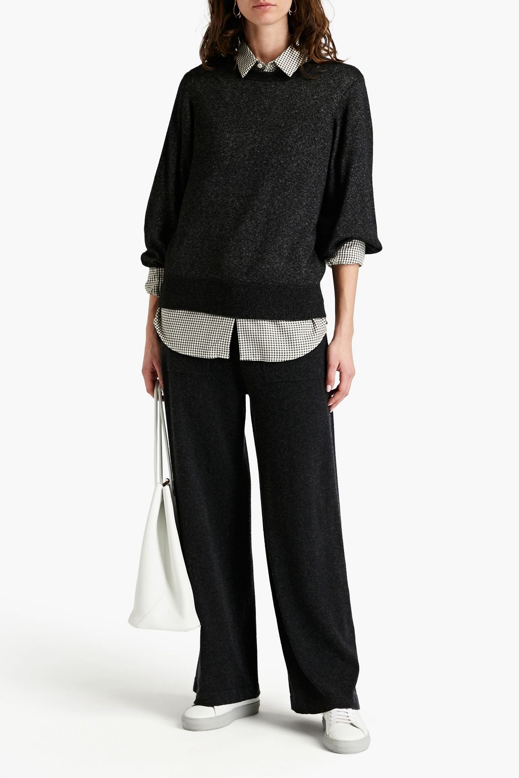 AUTUMN CASHMERE Mélange cashmere and silk-blend sweater