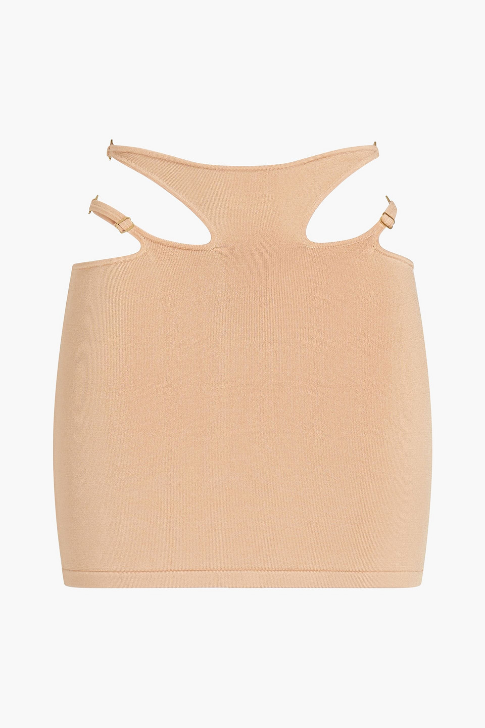 Cutout stretch-ponte mini skirt