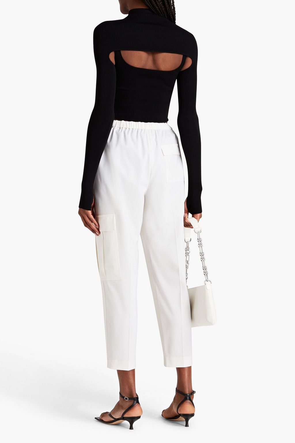 DION LEE Convertible cropped stretch-ponte top