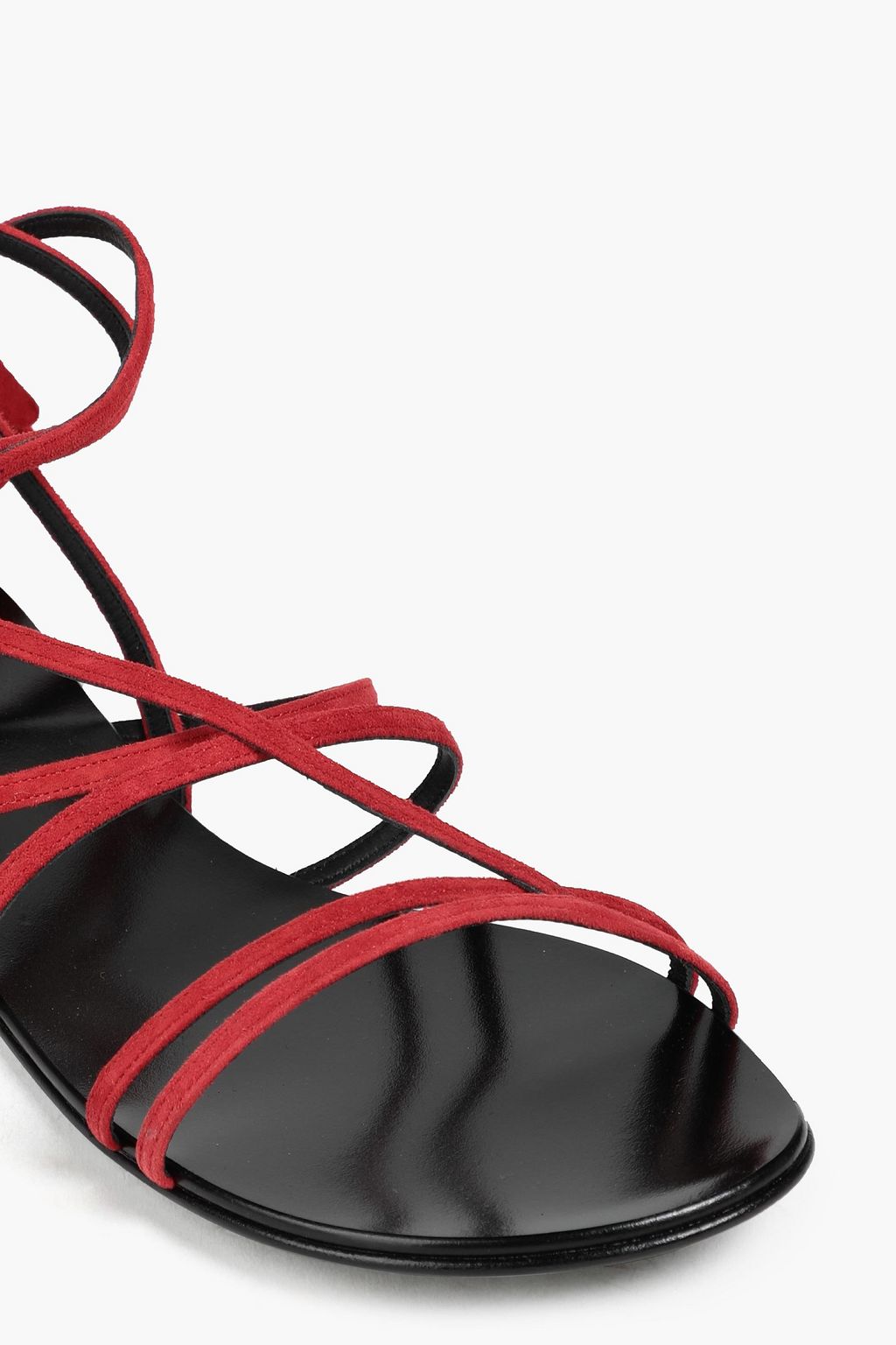 GIUSEPPE ZANOTTI صندل من الجلد السويدي مزين بزخارف على شكل زهور