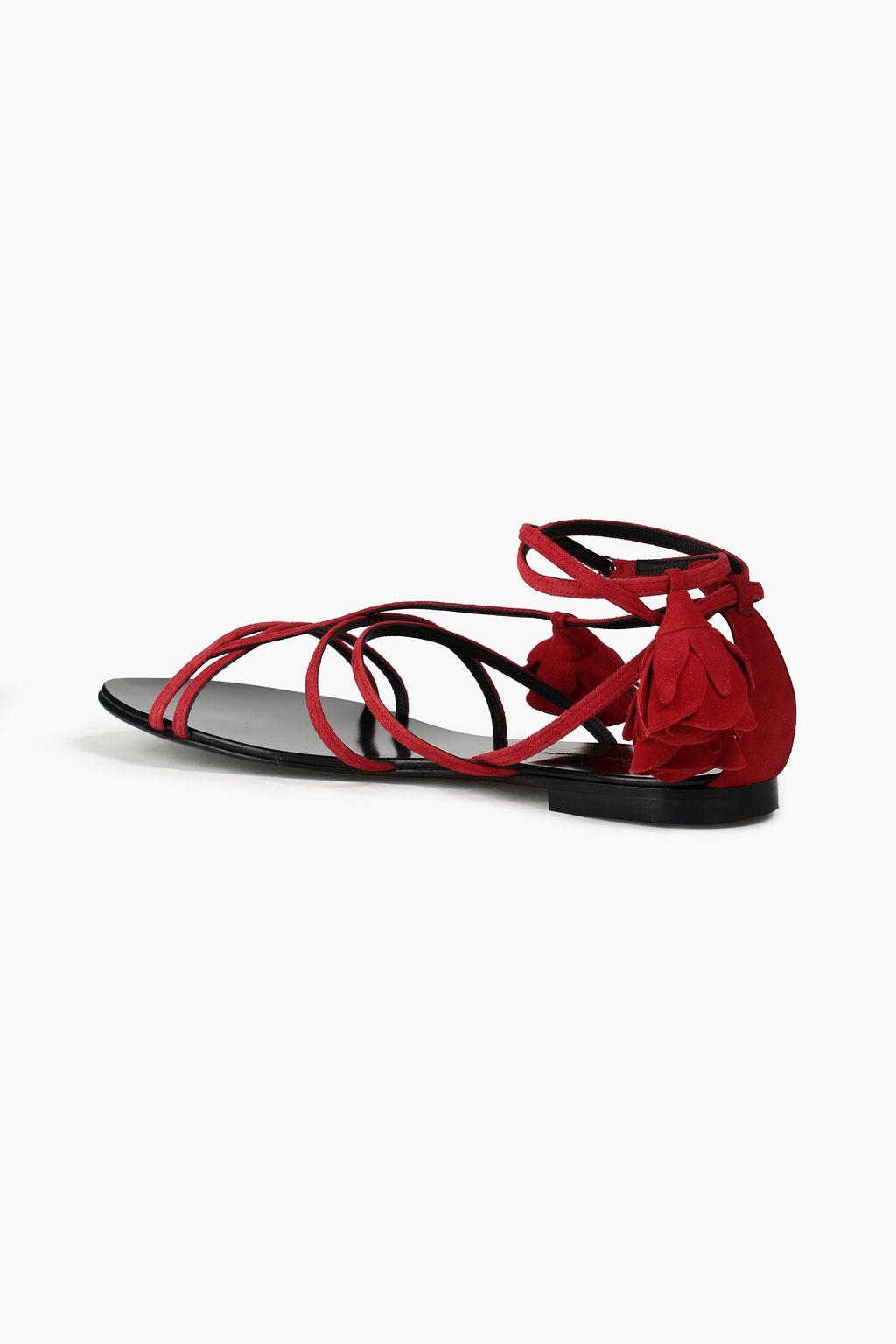 GIUSEPPE ZANOTTI صندل من الجلد السويدي مزين بزخارف على شكل زهور