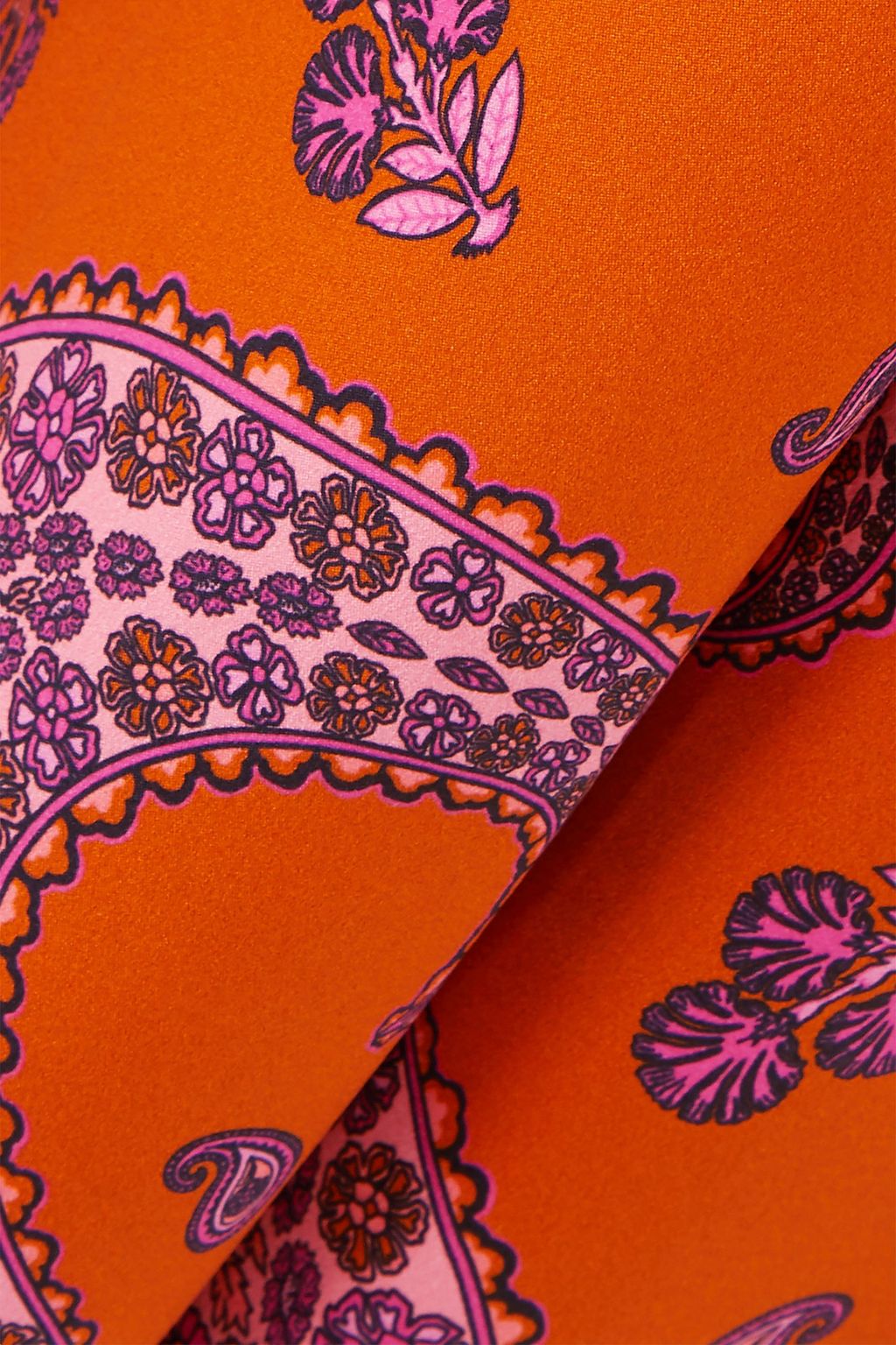 REBECCA DE RAVENEL Terry paisley-print silk-satin maxi skirt