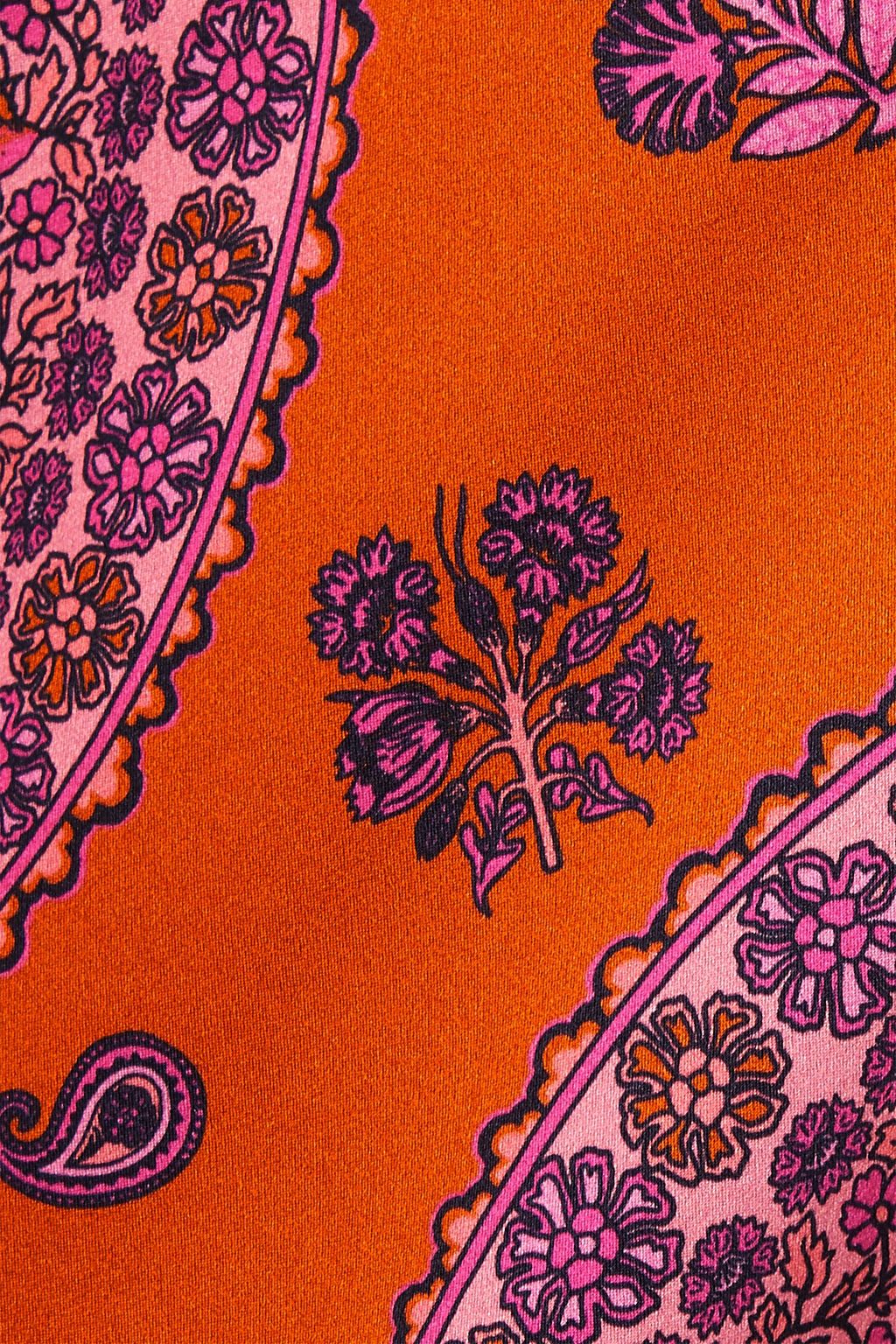 REBECCA DE RAVENEL Terry paisley-print silk-satin maxi skirt